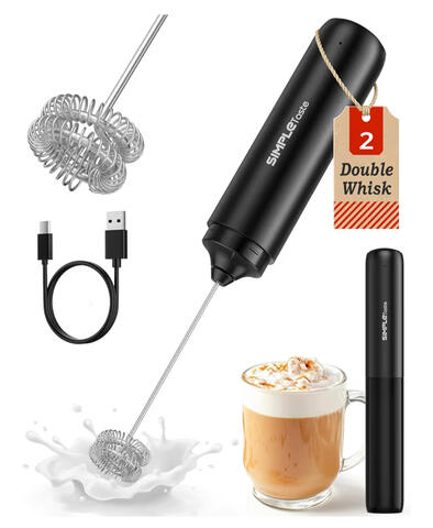 Milk frother for coffee shop drinks at home