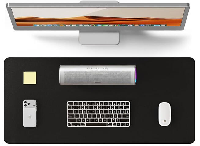 Desk and mouse pad for an organized desk space