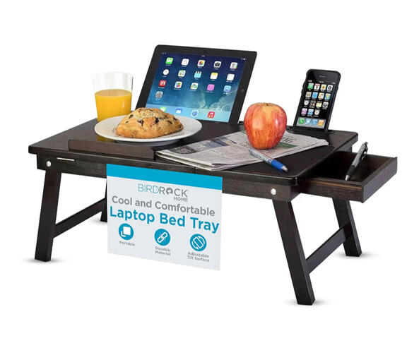 Bed tray for eating or working in bed
